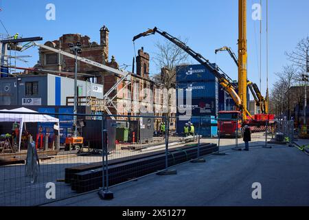 Børsen („die Börse“), nach dem Brand (16. April 2024); Kopenhagen, Dänemark Stockfoto