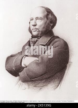 John Ericsson (* 31. Juli 1803 in Johan Ericsson; * 8. März 1889 in New York) war ein schwedisch-amerikanischer Erfinder, der vor allem für die Erfindung des Propellers und als Schiffsdesigner des Kriegsschiffes Monitor bekannt war. Stockfoto