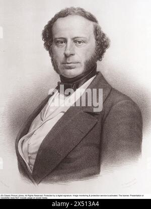 John Ericsson (* 31. Juli 1803 in Johan Ericsson; * 8. März 1889 in New York) war ein schwedisch-amerikanischer Erfinder, der vor allem für die Erfindung des Propellers und als Schiffsdesigner des Kriegsschiffes Monitor bekannt war. Stockfoto