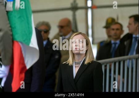 Italien, Rom, 3. Mai 2024: Premierminister Giorgia Meloni nimmt an der Feier zum 163. Jahrestag der italienischen Armee Teil Foto © Stefano Carofei/S Stockfoto