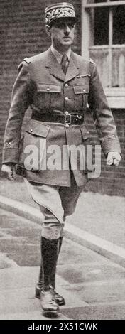 Charles André Joseph Marie de Gaulle, 1890–1970. Französischer Offizier, Staatsmann und 18. Präsident Frankreichs. Aus dem Krieg in Bildern, 1. Jahr. Stockfoto