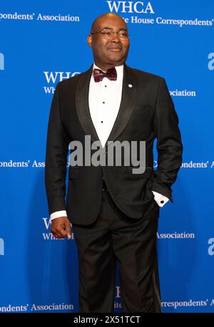 Washington, DC, 27. April 2024. Jaime Harrison, Vorsitzender des Demokratischen Nationalkomitees (DNC), kommt am Samstag, den 27. April 2024, zum Abendessen der White House Correspondents Association im Washington Hilton Hotel 2024 in Washington, DC Stockfoto