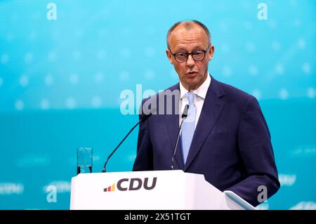 Friedrich Merz beim 36. Parteitag der CDU Deutschlands im Estrel Berlin. Berlin, 06.05.2024 *** Friedrich Merz auf dem Parteikongress der CDU Deutschland 36 auf dem Estrel Berlin Berlin, 06 05 2024 Foto:XJ.xMWx/xFuturexImagex cdu parteitag 4529 Stockfoto