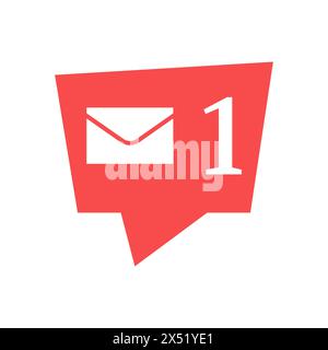 Benachrichtigung in sozialen Medien. Eine Nachricht. Vektorabbildung. Stock Vektor