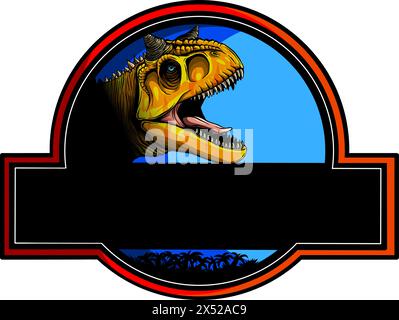 vektordarstellung des carnotaurus-Kopfes. Digitales Handzeichnen Stock Vektor