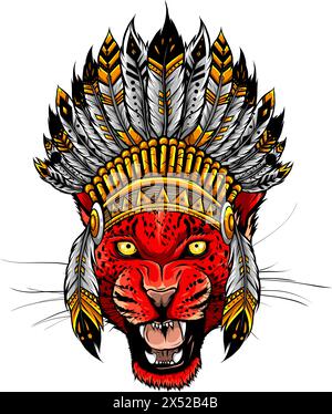 vektordarstellung des künstlerischen Chic des Leoparden. Digital auf weißem Hintergrund Stock Vektor
