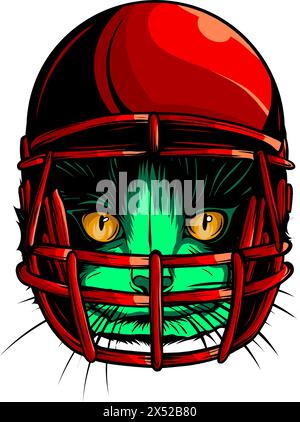 Fußballhelm. Vektorsport-Illustration. Ausrüstung zum Schutz des Players. Isoliert im Hintergrund. Stock Vektor