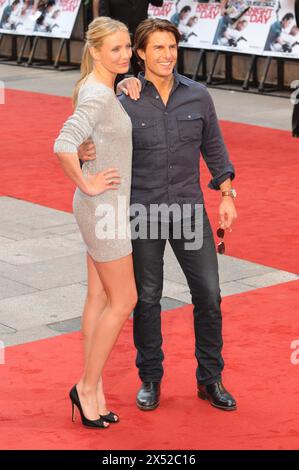 Cameron Diaz, Tom Cruise, Knight and Day Premiere, London, Großbritannien Stockfoto