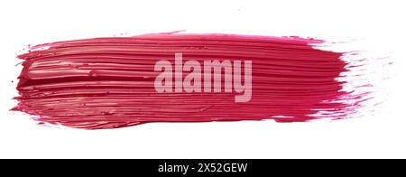 Lebendiger und glänzend roter Acrylfarbe, isoliert auf weißem Hintergrund Stockfoto