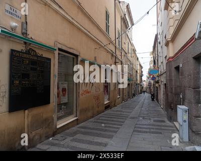 Via Turritana, Straße im historischen Zentrum, Sassari, Sardinien, Italien Stockfoto