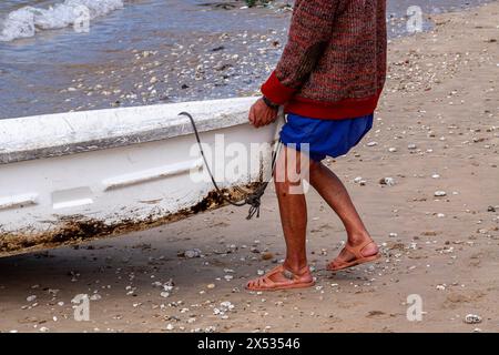 Kleine Boote in einer Bucht, Cadiz, Andalusien, Spanien Stockfoto