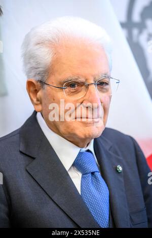 New York, USA. Mai 2024. Der italienische Präsident Sergio Mattarella bei einem Treffen mit dem Generalsekretär der Vereinten Nationen Antonio Guterres im Hauptquartier der Vereinten Nationen. Quelle: Enrique Shore/Alamy Live News Stockfoto