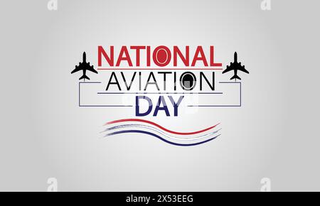 Der „stolze To Fly National Aviation Day“ wird in Rot weiß und Blau gefeiert Stock Vektor