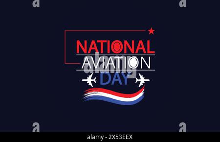 Der „stolze To Fly National Aviation Day“ wird in Rot weiß und Blau gefeiert Stock Vektor
