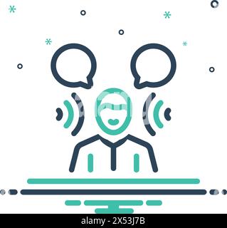 Symbol für aktives Zuhören, aktiv Stock Vektor