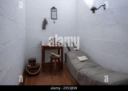 Gefängniszelle im separaten Gefängnis von Port Arthur Historic Site, Tasmanien, Australien Stockfoto