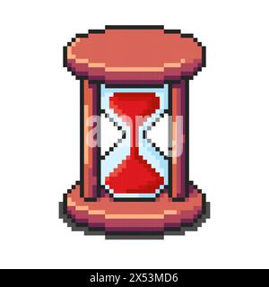 Sanduhr Pixel Art. Vektor-Illustrationsdesign, perfekt für Spielelemente-Designs Stock Vektor