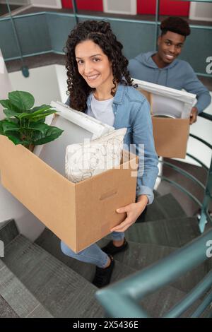 Ein paar hochkletternde Treppenboxen Stockfoto