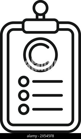 Symbol für Copyright-Punkte in der Zwischenablage Konturvektor. Online-Schutz. Amtliches Wirtschaftsrecht Stock Vektor