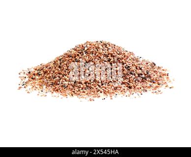 Roter Steinkorn Geröll, Steinbodenkorn Geröll für Hintergrund. Stockfoto