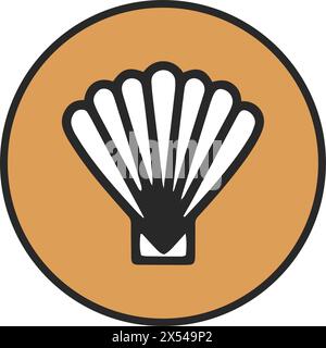 Minimalistischer Muschel Icon Design Vektor Stock Vektor