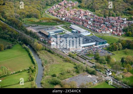 Eine Luftaufnahme der Wedgewood Factory, Stoke on Trent, West Midlands, Großbritannien Stockfoto