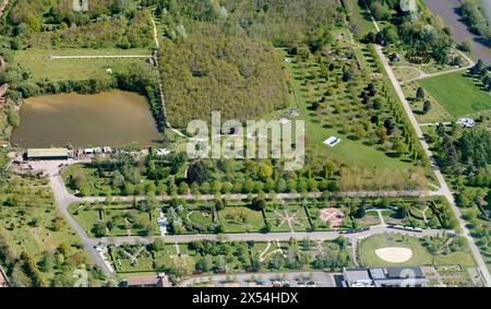 Eine Luftaufnahme des National Memorial Arboretum, Alrewas, Burton-0n-Trent, East Midlands, Großbritannien Stockfoto