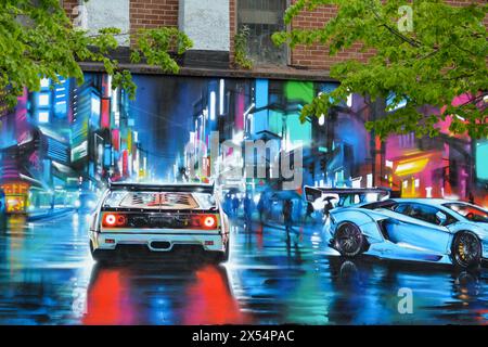 Belfast, Vereinigtes Königreich 07/05/2024 Neues Wandgemälde von Dan Kitchener auf Bank Street Belfast Nordirland Credit:HeadlineX/Alamy Live News Stockfoto