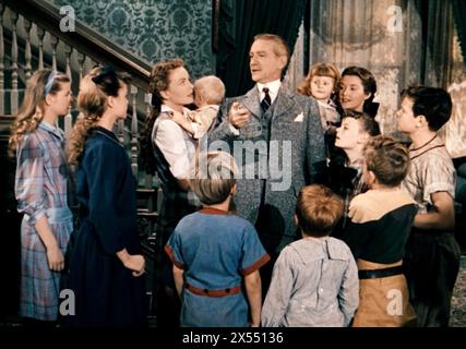 DER 20th Century Fox-Film aus dem Jahr 1950 mit Jeanne Crain als Ann Gilbreth und Clifton Webb als Frank Gilbreth Stockfoto