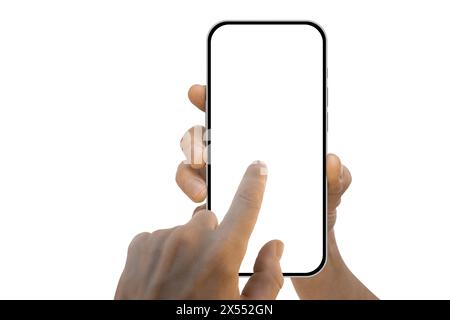 Ein Telefon in der Hand Stockfoto