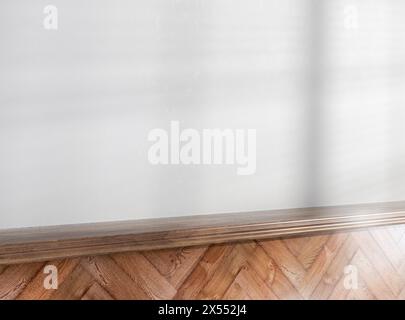 Eine hölzerne Regalfläche auf weißem Hintergrund – 3D-Rendering Stockfoto