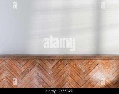 Eine hölzerne Regalfläche auf weißem Hintergrund – 3D-Rendering Stockfoto