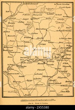 Geographie / Reisen, Deutschland, Frankreich, Deutsch-Preußischer Krieg, Plan der Schlacht bei Vendôme, URHEBERRECHT DES KÜNSTLERS MUSS NICHT GELÖSCHT WERDEN Stockfoto