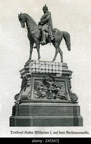 Geographie / Reise, Deutschland, Hamburg, Reiterdenkmal des deutschen Kaisers Wilhelm I., das URHEBERRECHT DES KÜNSTLERS IST NICHT ZU LÖSCHEN Stockfoto