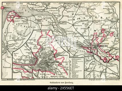 Geografie / Reise, Deutschland, Hamburg, Karte von Hamburg, URHEBERRECHT DES KÜNSTLERS MUSS NICHT GELÖSCHT WERDEN Stockfoto