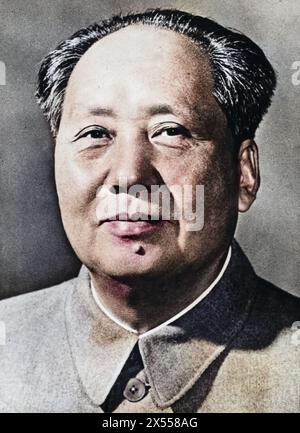 Mao Zedong, 26.12.1893 - 9,9.1976, chinesischer Politiker und Staatsmann, Porträt, ca. 1960er Jahre, ADDITIONAL-RIGHTS-CLEARANCE-INFO-NOT-AVAILABLE Stockfoto