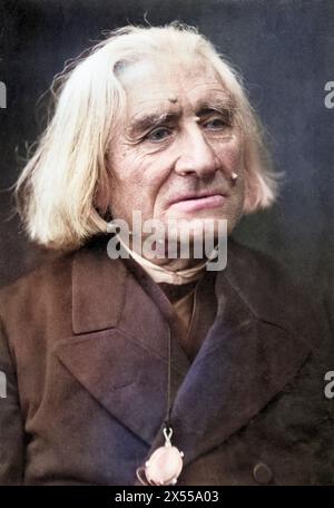 Liszt, Franz, 22.10.1811 - 31.7,1886, ungarischer Komponist und Pianist, Porträt, Foto von L. Held, ADDITIONAL-RIGHTS-CLEARANCE-INFO-NOT-AVAILABLE Stockfoto