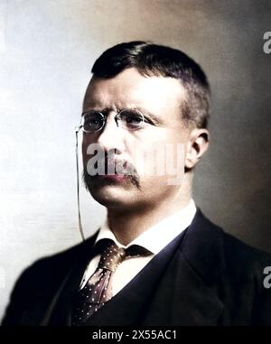 Roosevelt, Theodore 'Teddy', 27.10.1858 - 6.1.1919, amerikanischer Politiker (Rep.), ZUSÄTZLICHE-RIGHTS-CLEARANCE-INFO-NOT-AVAILABLE Stockfoto