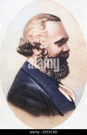 Marx, Karl, 5.5.1818 - 14.3,1883, deutscher Philosoph, Porträt, 1867, ADDITIONAL-RIGHTS-CLEARANCE-INFO-NOT-AVAILABLE Stockfoto