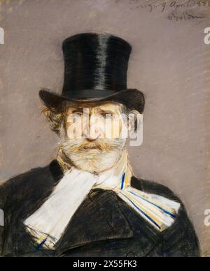 Porträt von Giuseppe Verdi von Giovanni Boldini (1842–1931), 1886, Öl auf Leinwand Stockfoto