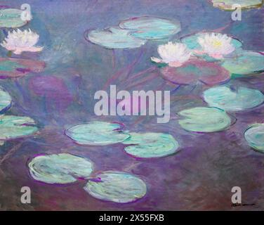 Rosa Wasserlilien von Claude Monet (1840–1926), 1897–1899, Öl auf Leinwand Stockfoto