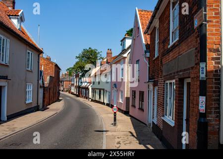 Alte Häuser in Puddingmoor, Beccles, Suffolk, Großbritannien Stockfoto