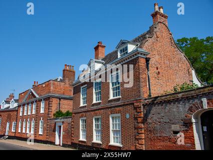 Alte Häuser in Puddingmoor, Beccles, Suffolk, Großbritannien Stockfoto