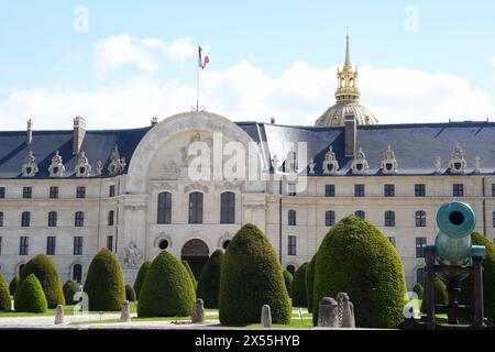 Allgemeine Ansicht des Armeemuseums in Paris, vor den Olympischen Spielen in Paris, die am 26. Juli beginnen. Bilddatum: Dienstag, 7. Mai 2024. Stockfoto