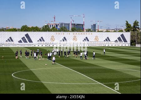 Valdebebas, Madrid, Spanien. Mai 2024. MADRID, SPANIEN - 7. MAI: Ein allgemeiner Überblick über das Spielfeld während der Real Madrid Training Session und Pressekonferenz vor dem Halbfinale der UEFA Champions League gegen den FC Bayern München am 7. Mai 2024 in Valdebebas, Spanien. Quelle: Unabhängige Fotoagentur/Alamy Live News Stockfoto