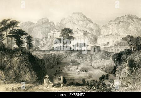 Antike Gräber in der Nähe von Amoy / Xiamen Fujian China / gezeichnet von T. Allom Gravur von W.. Le Petit Stockfoto