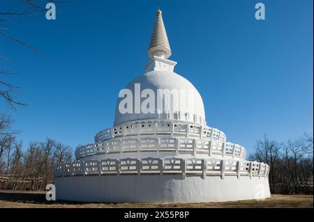 Peace Stupa in Zalaszántó, Bezirk Keszthely, Kreis Zala, Region Westtransdanubien, Ungarn Stockfoto