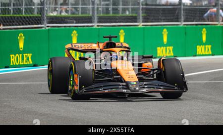 Mai 2024; Miami International Autodrome, Miami, Florida, USA; Formel 1 Crypto.com Miami Grand Prix 2024; Qualifikationstag; Oscar Piastri aus Australien fuhr beim Sprint-Rennen die Nummer 81 McLaren. Stockfoto