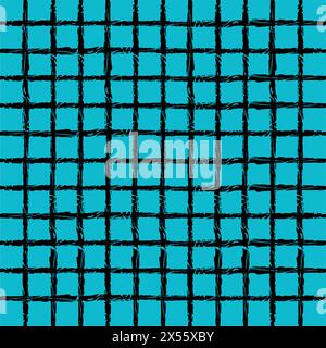 Vektor Hand gezeichnet niedliches kariertes Muster. Cottagecore Doodle Plaid geometrische halbtransparente einfache Textur. Kreuzungslinien. Abstrakt süß zart Stock Vektor