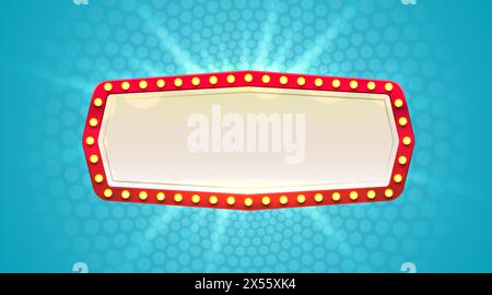 Lichtrahmen-Etikett, Event Bar Casino, Show-Schild. Vektor Stock Vektor